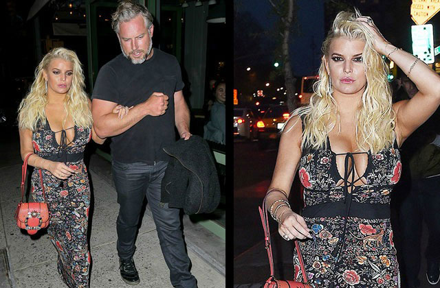 Jessica Simpson Nearly Takes a Tumble After Night Out With Hubby